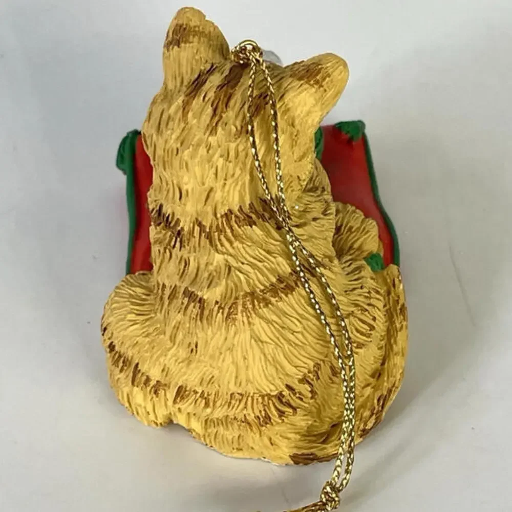Cute Tabby Cat With Yarn And Mouse Christmas Ornament‎